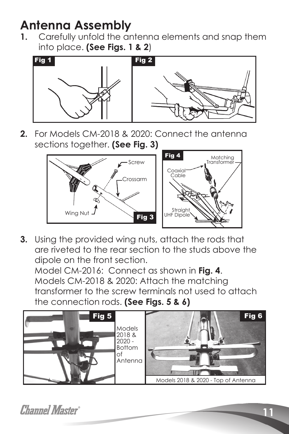 Antenna assembly, Fig 2 fig 5 fig 5 fig 3 | Channel Master Digital Advantage 100 (2020) User Manual | Page 13 / 44