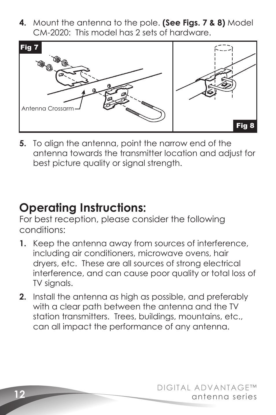 Operating instructions | Channel Master Digital Advantage 100 (2020) User Manual | Page 14 / 44