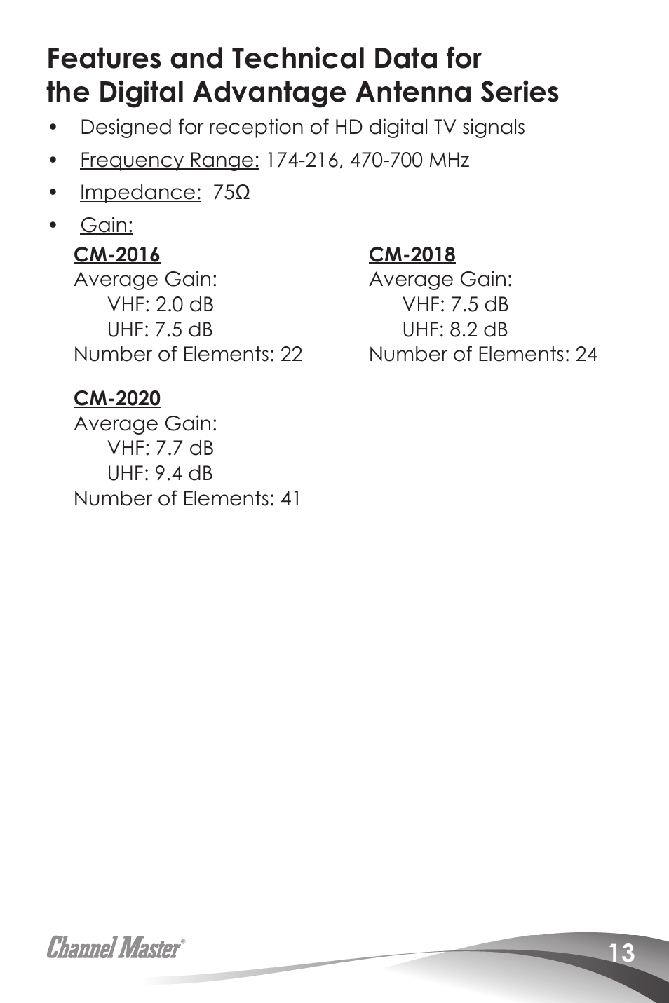 Channel Master Digital Advantage 100 (2020) User Manual | Page 15 / 44