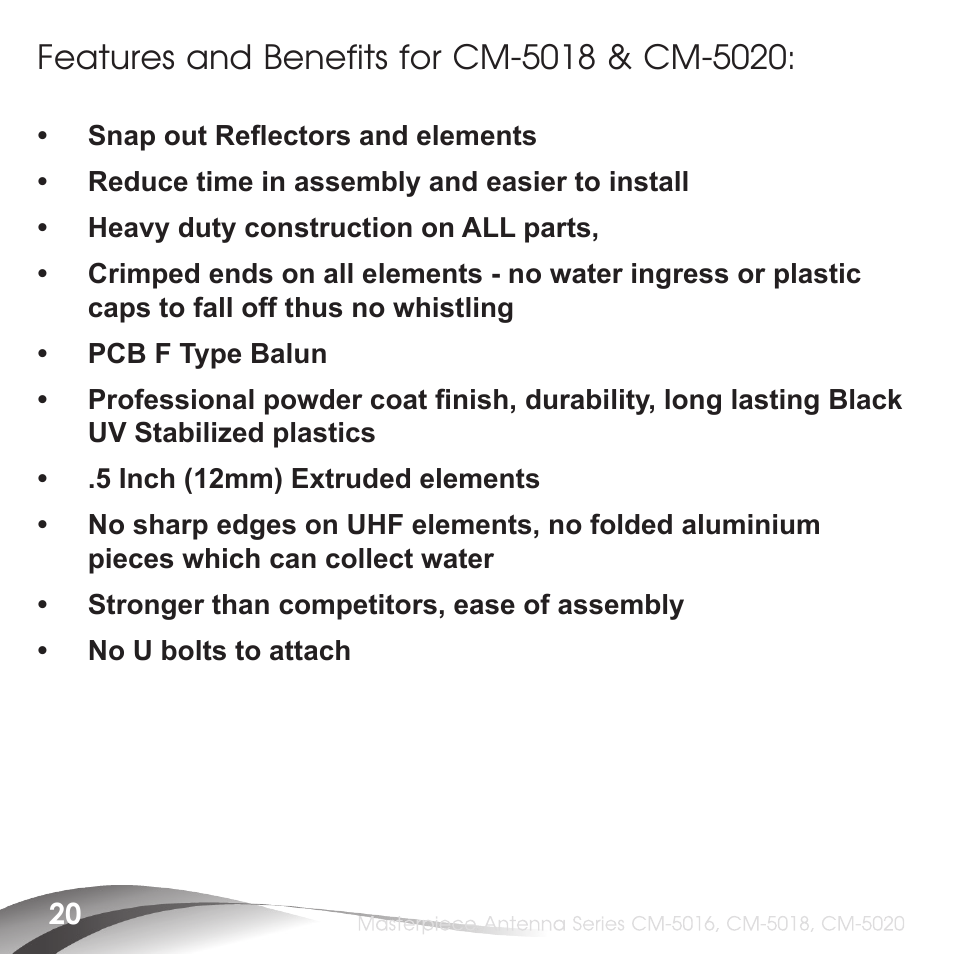 Channel Master Masterpiece 100 (5020) User Manual | Page 22 / 28