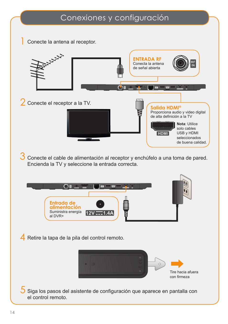 Conexiones y configuración | Channel Master DVR+ (7500GB16) User Manual | Page 18 / 40