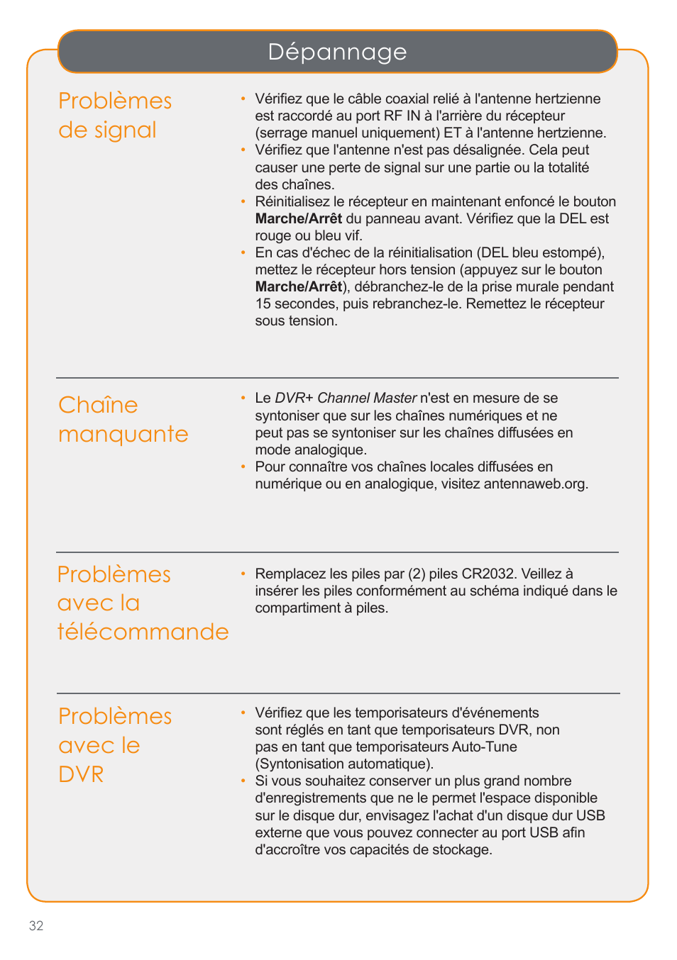 Channel Master DVR+ (7500GB16) User Manual | Page 36 / 40