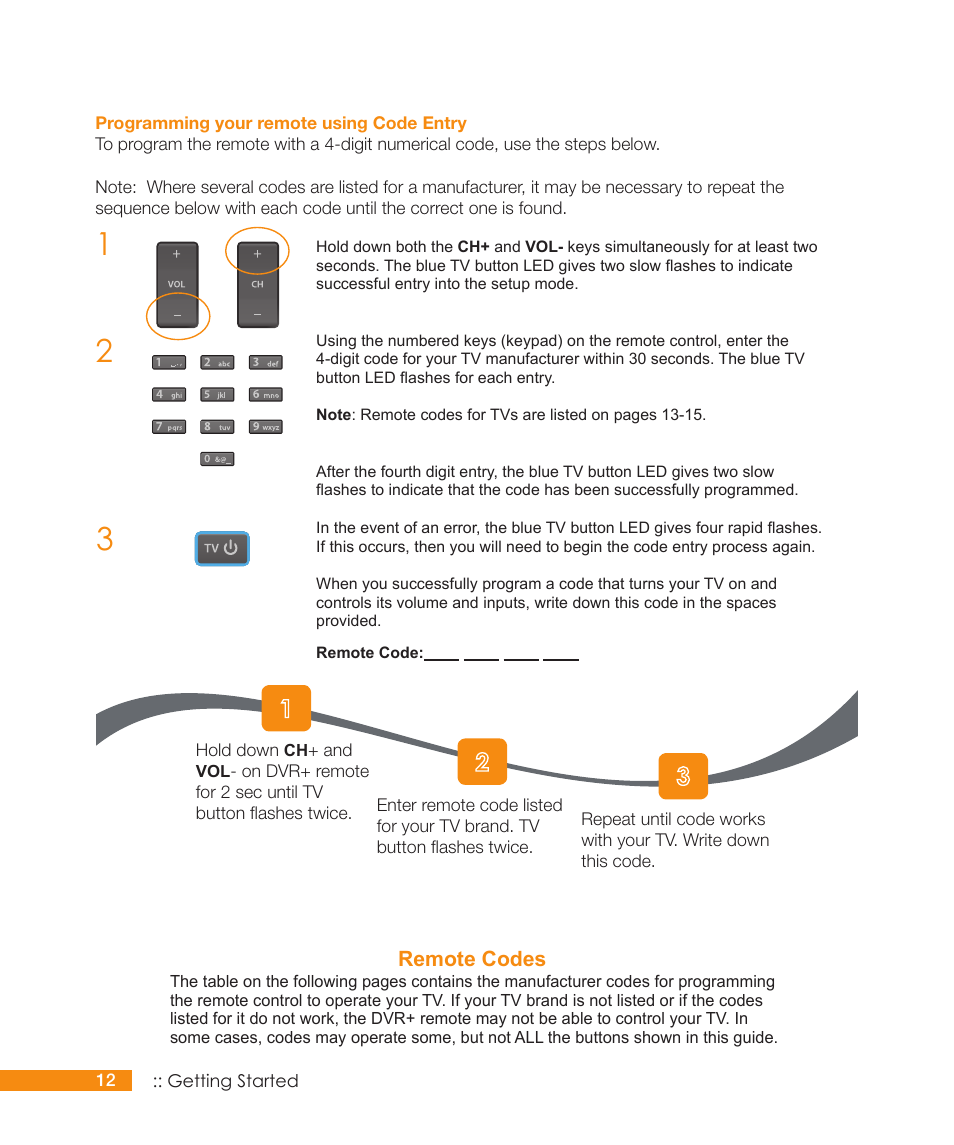 Remote codes | Channel Master DVR+ (7500GB16) User Manual | Page 18 / 48