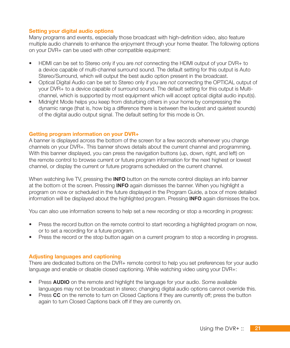 Channel Master DVR+ (7500GB16) User Manual | Page 27 / 48