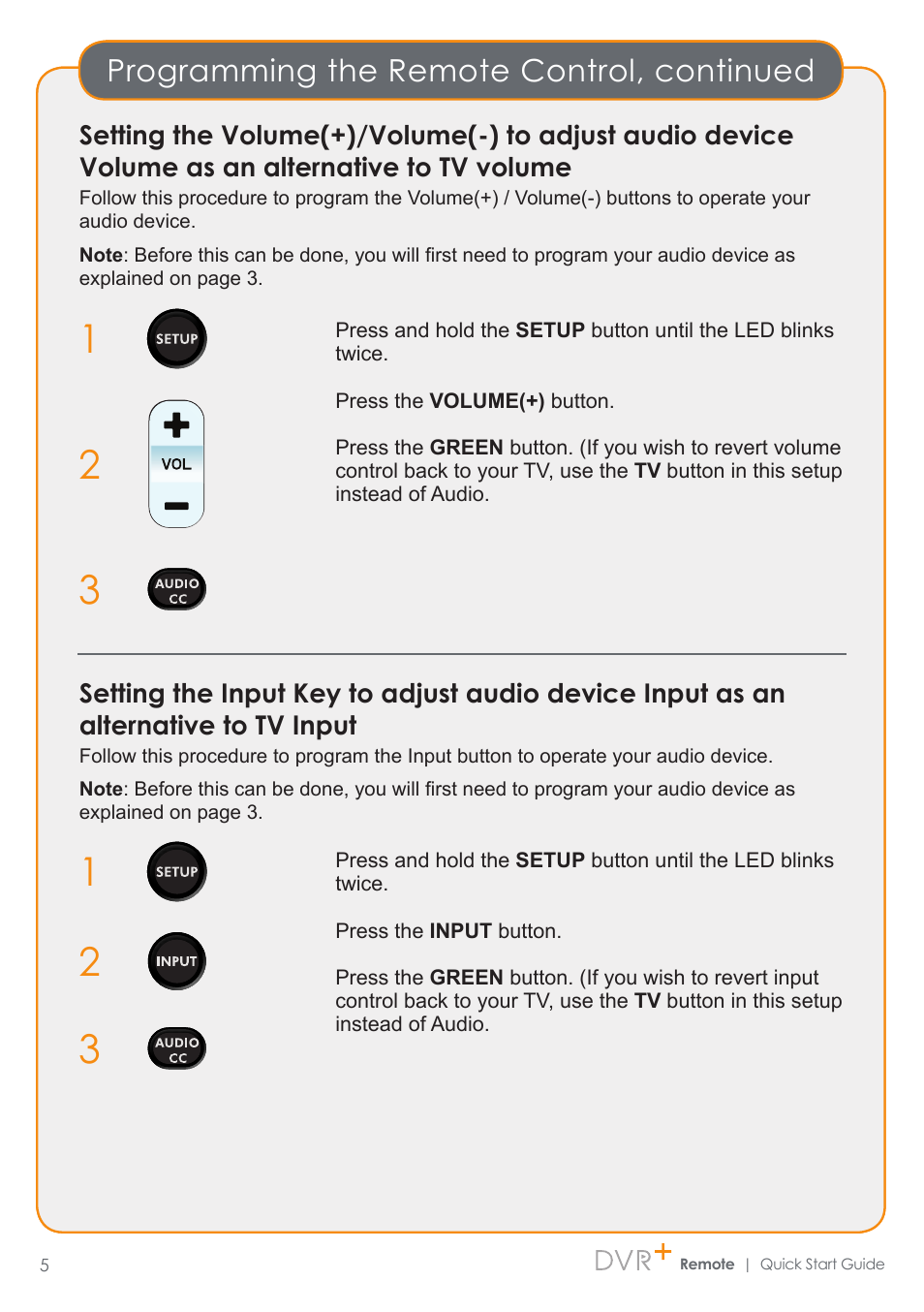 Channel Master Enhanced DVR+ Remote (7500XRC2) User Manual | Page 5 / 6