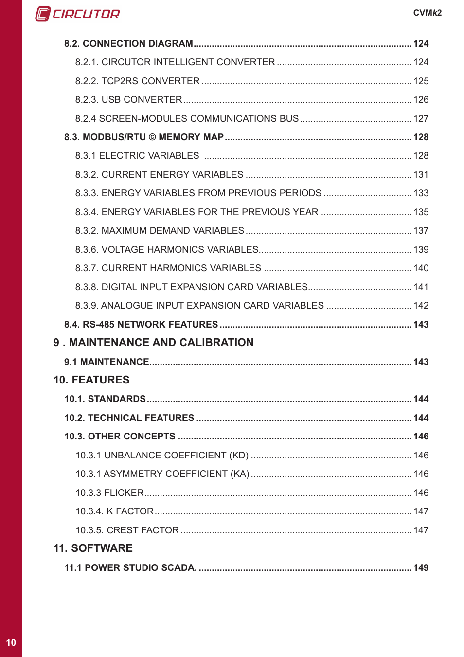 CIRCUTOR CVMk2 Series User Manual | Page 10 / 152