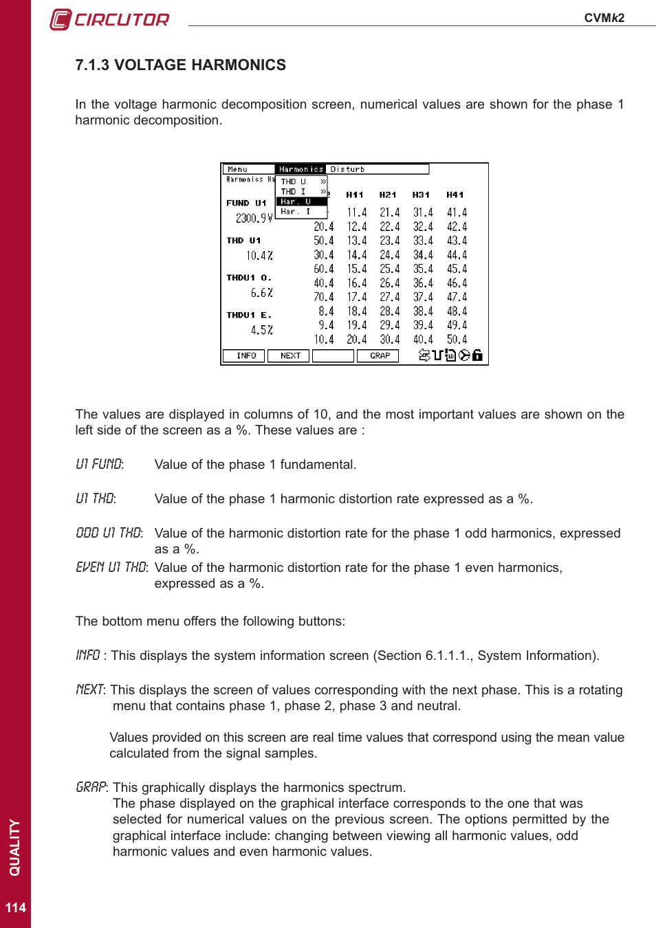 3 voltage harmonics | CIRCUTOR CVMk2 Series User Manual | Page 114 / 152