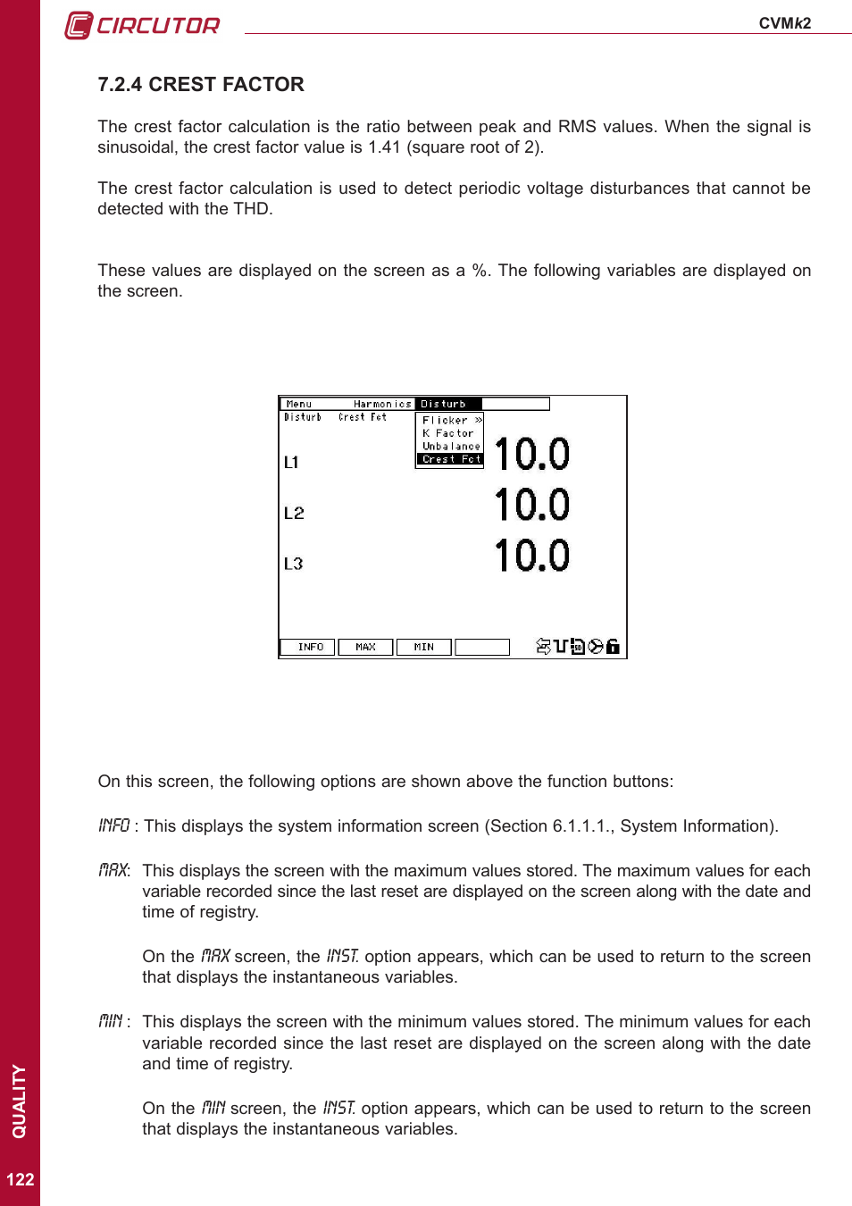 4 crest factor | CIRCUTOR CVMk2 Series User Manual | Page 122 / 152
