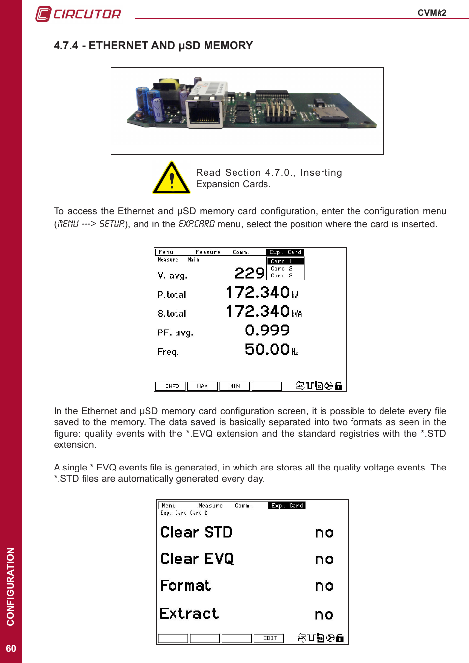 4 - ethernet and sd memory, 4 - ethernet and μsd memory | CIRCUTOR CVMk2 Series User Manual | Page 60 / 152