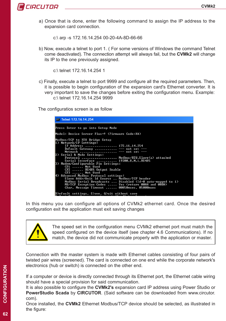 CIRCUTOR CVMk2 Series User Manual | Page 62 / 152