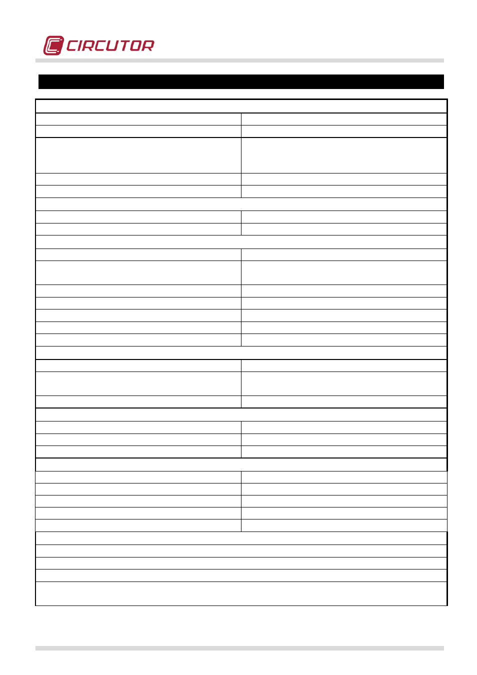 Technical features | CIRCUTOR QNA500 series User Manual | Page 107 / 111