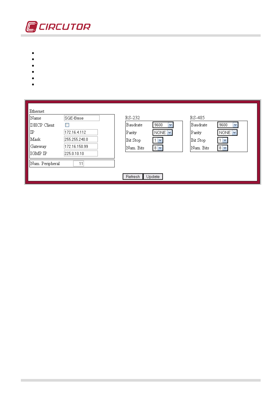 Ip address configuration | CIRCUTOR QNA500 series User Manual | Page 27 / 111