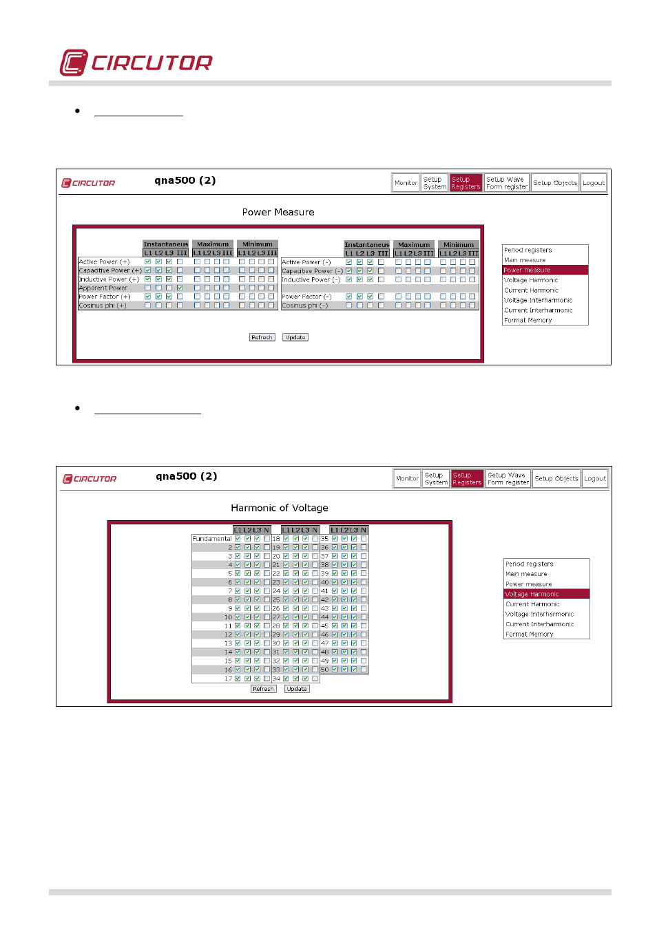 CIRCUTOR QNA500 series User Manual | Page 63 / 111