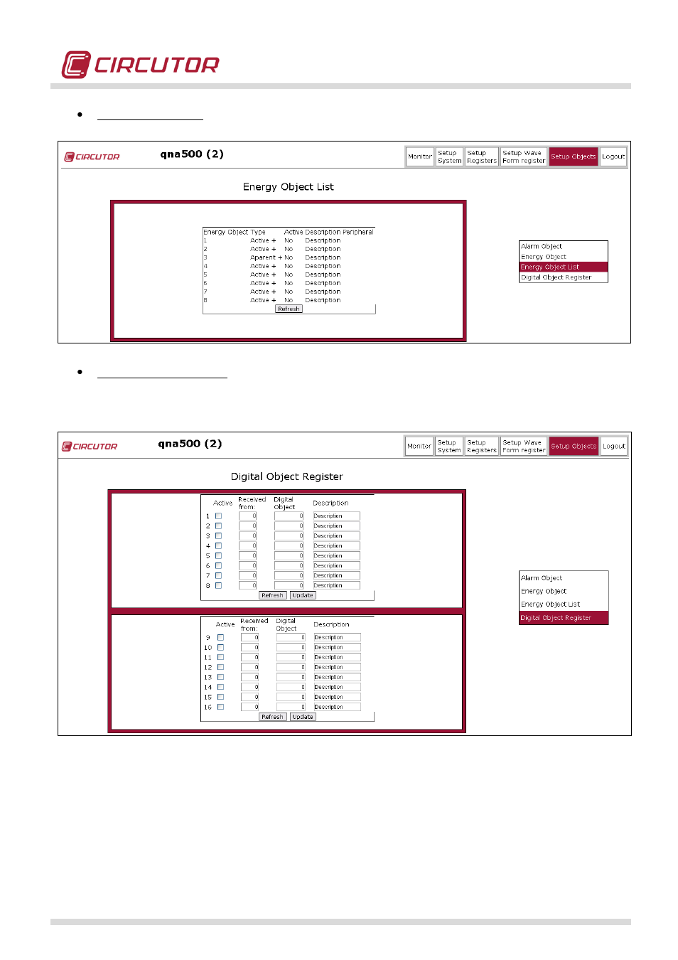 CIRCUTOR QNA500 series User Manual | Page 69 / 111