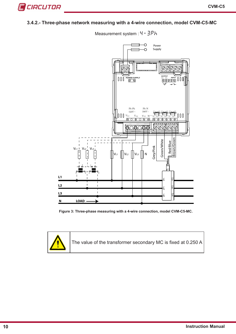 Measurement system, Cvm-c5 instruction manual | CIRCUTOR CVM-C5 Series User Manual | Page 10 / 40