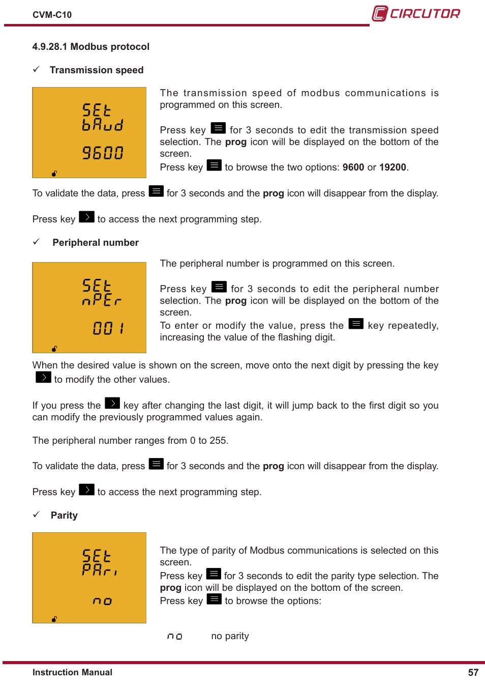 CIRCUTOR CVM-C10 Series User Manual | Page 57 / 82