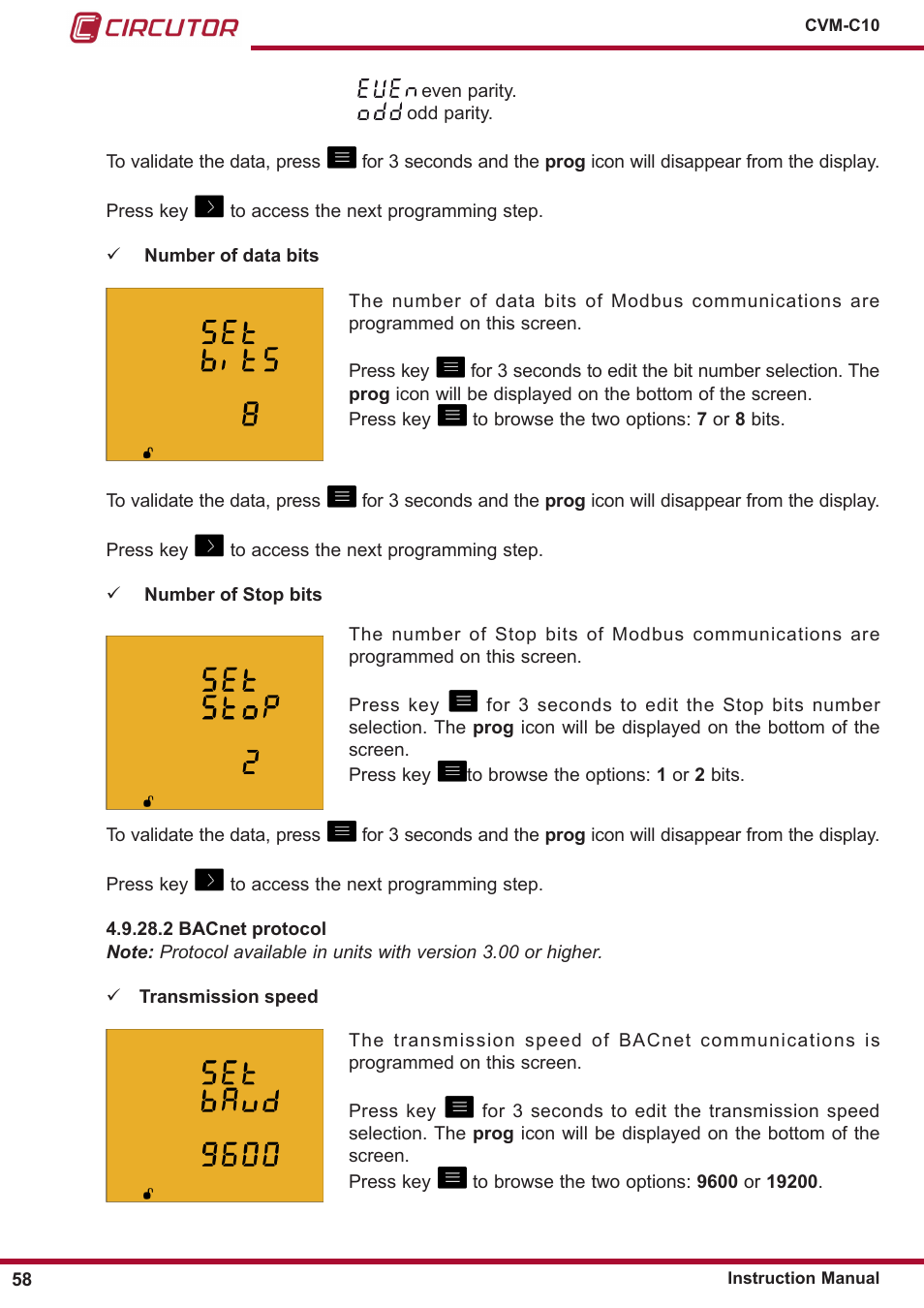 CIRCUTOR CVM-C10 Series User Manual | Page 58 / 82