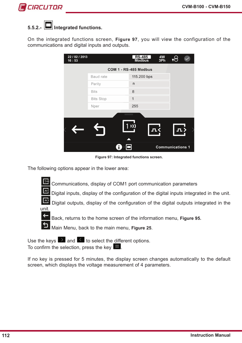 ￼ integrated functions, 2 i ntegrated functions | CIRCUTOR CVM-B Series User Manual | Page 112 / 320