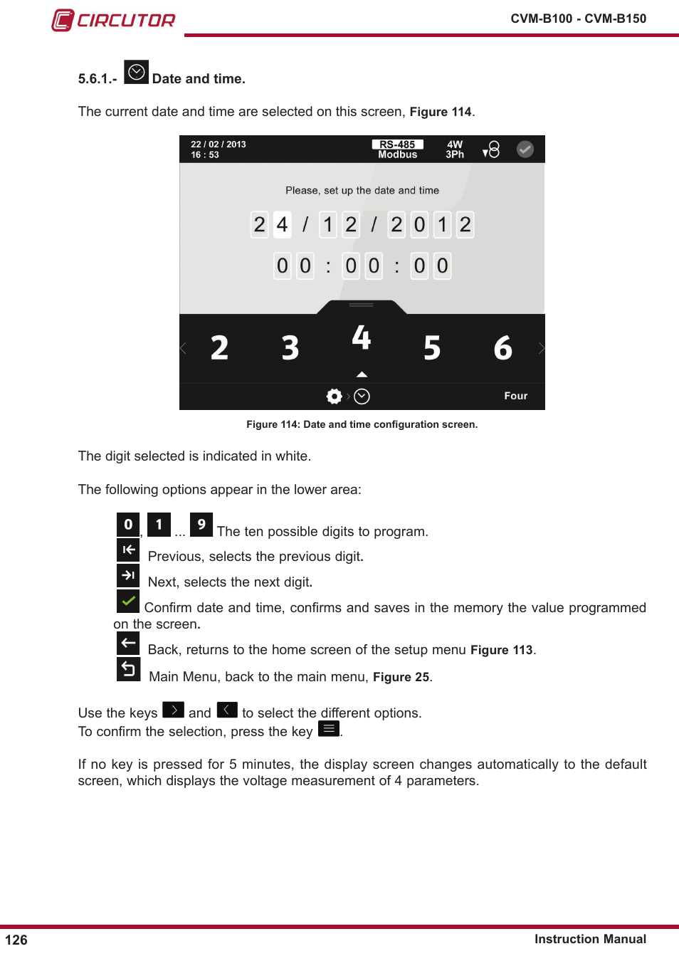 ￼ date and time | CIRCUTOR CVM-B Series User Manual | Page 126 / 320