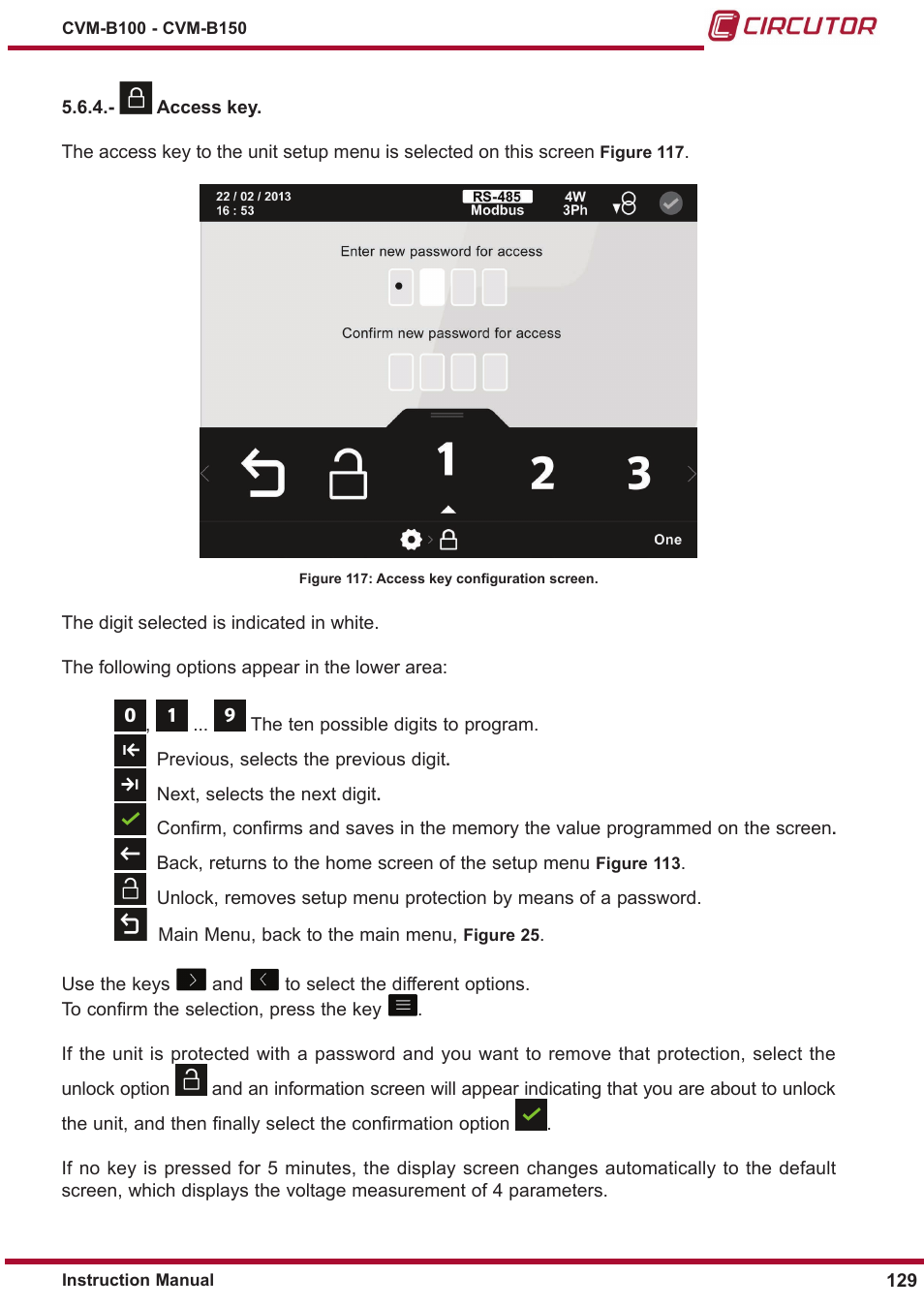 ￼ access key, Access key | CIRCUTOR CVM-B Series User Manual | Page 129 / 320