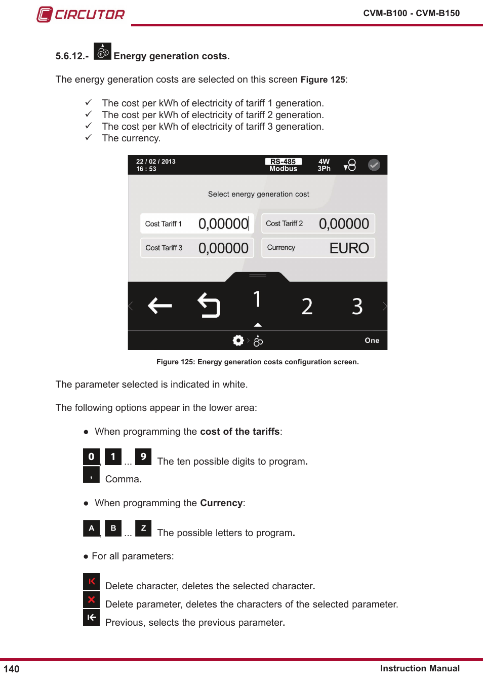 ￼ energy generation costs | CIRCUTOR CVM-B Series User Manual | Page 140 / 320
