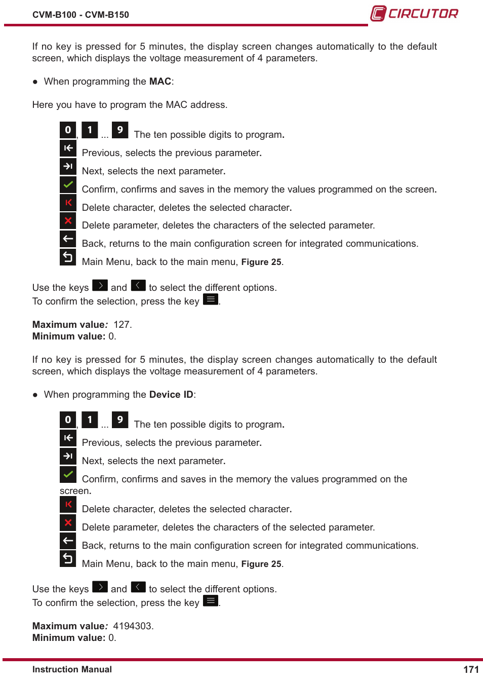 CIRCUTOR CVM-B Series User Manual | Page 171 / 320