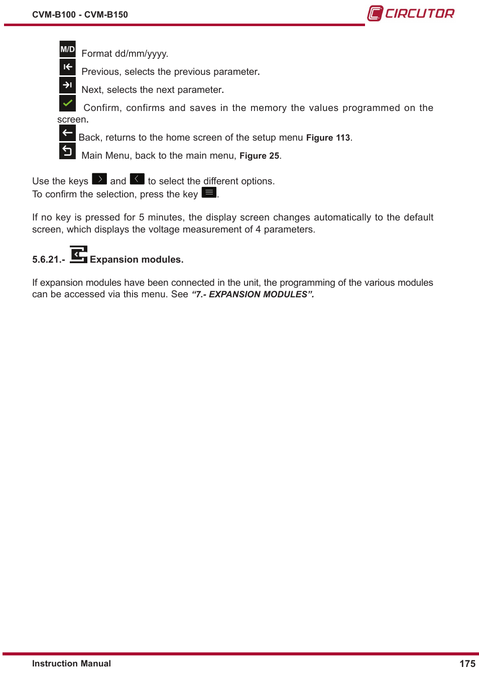 ￼ expansion modules | CIRCUTOR CVM-B Series User Manual | Page 175 / 320