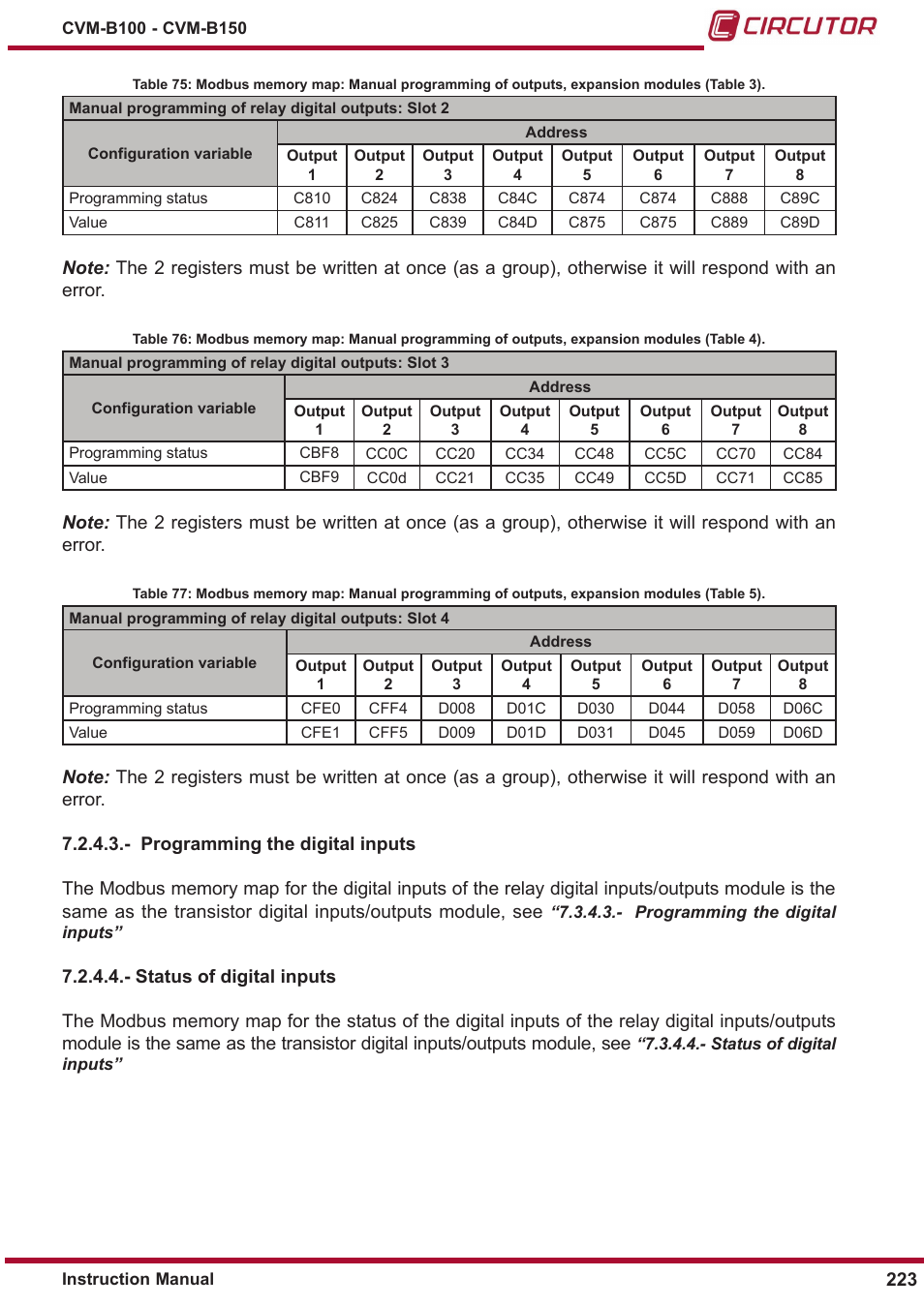 CIRCUTOR CVM-B Series User Manual | Page 223 / 320