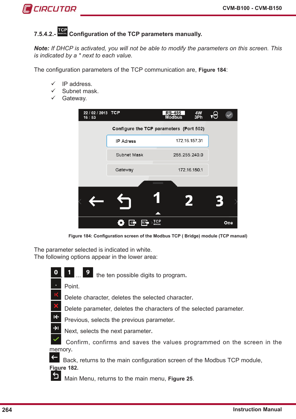 Configuration of the tcp parameters manually | CIRCUTOR CVM-B Series User Manual | Page 264 / 320