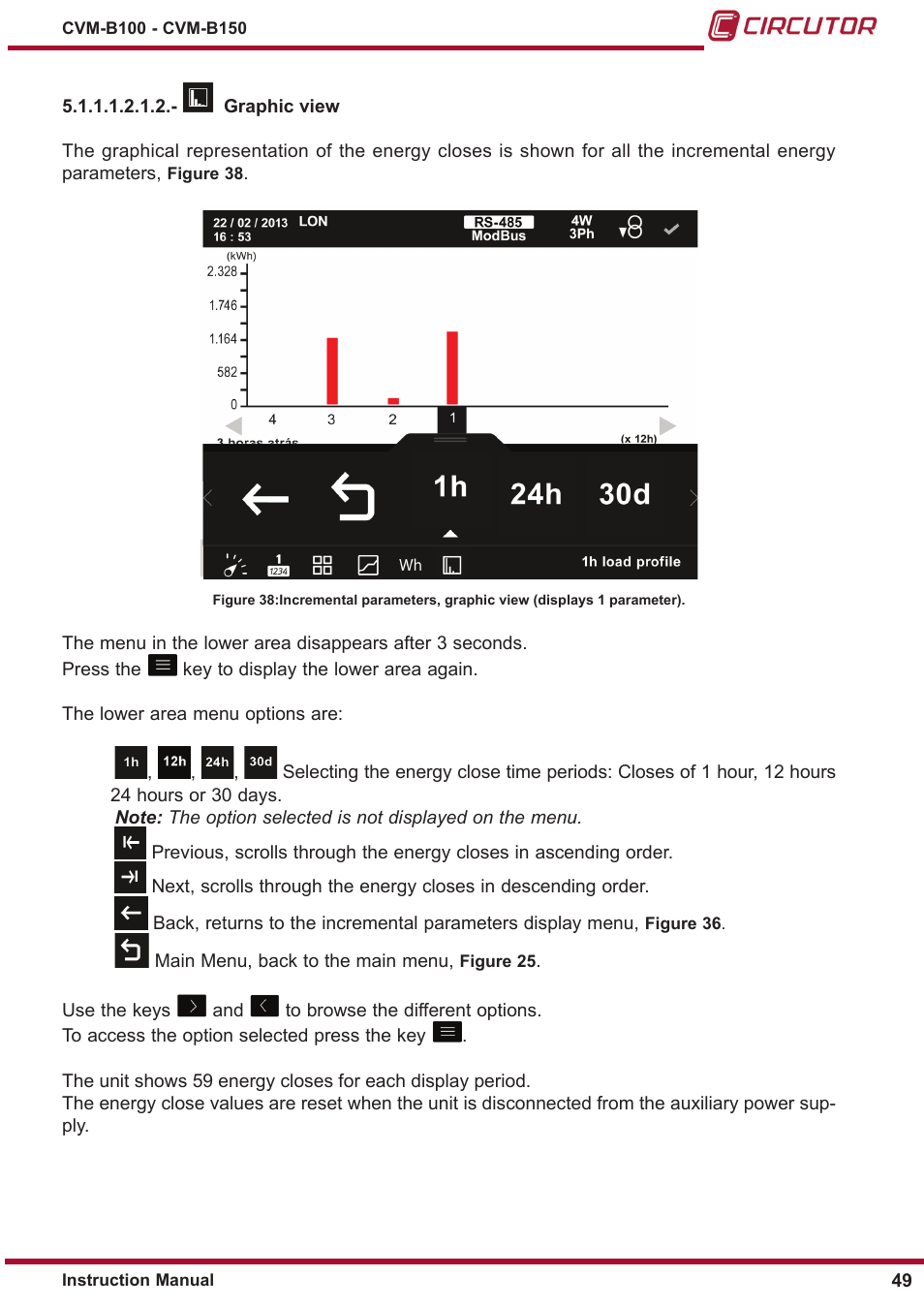 Graphic view | CIRCUTOR CVM-B Series User Manual | Page 49 / 320