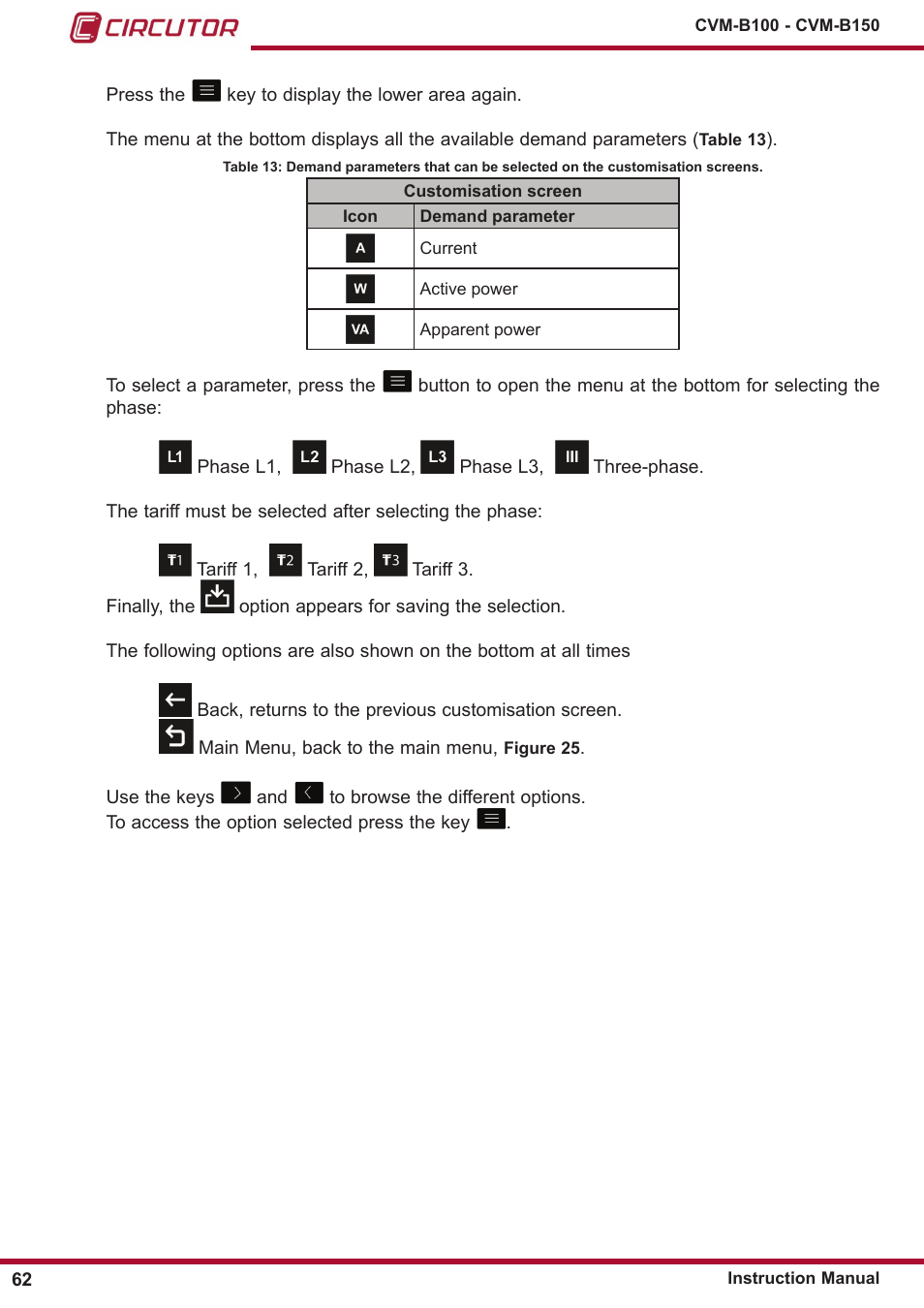 CIRCUTOR CVM-B Series User Manual | Page 62 / 320