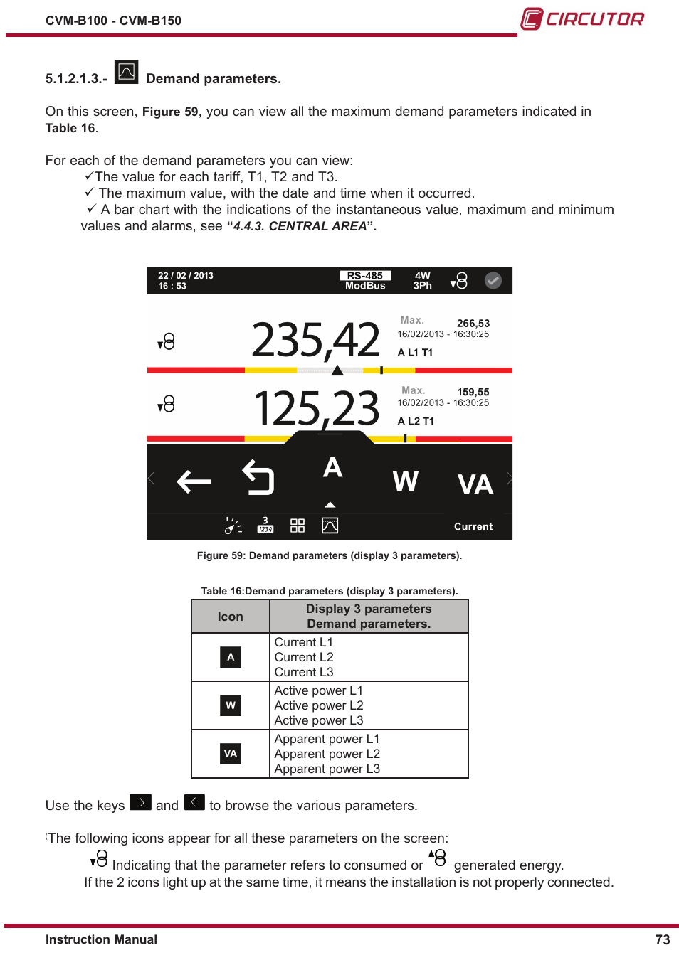 CIRCUTOR CVM-B Series User Manual | Page 73 / 320