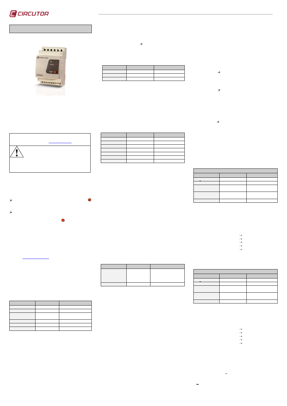 CIRCUTOR CVM-NET Series User Manual | 2 pages