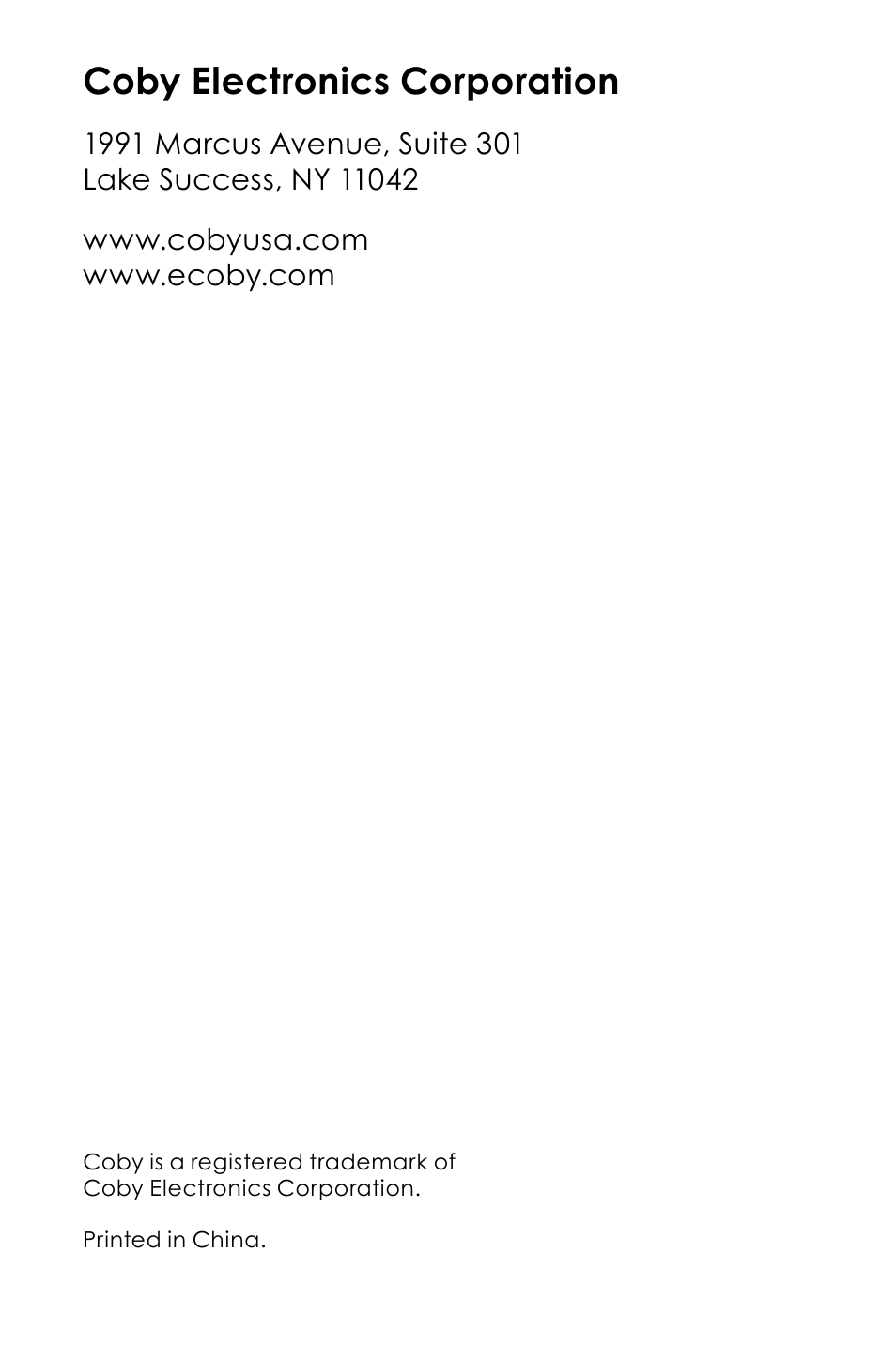 Coby electronics corporation | COBY electronic SNAPP CAM4000 User Manual | Page 120 / 120