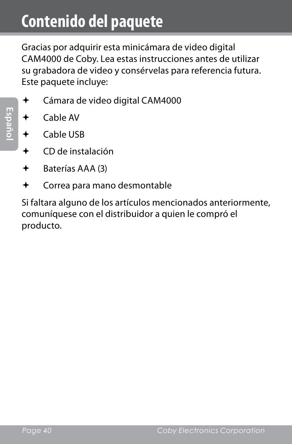 COBY electronic SNAPP CAM4000 User Manual | Page 40 / 120