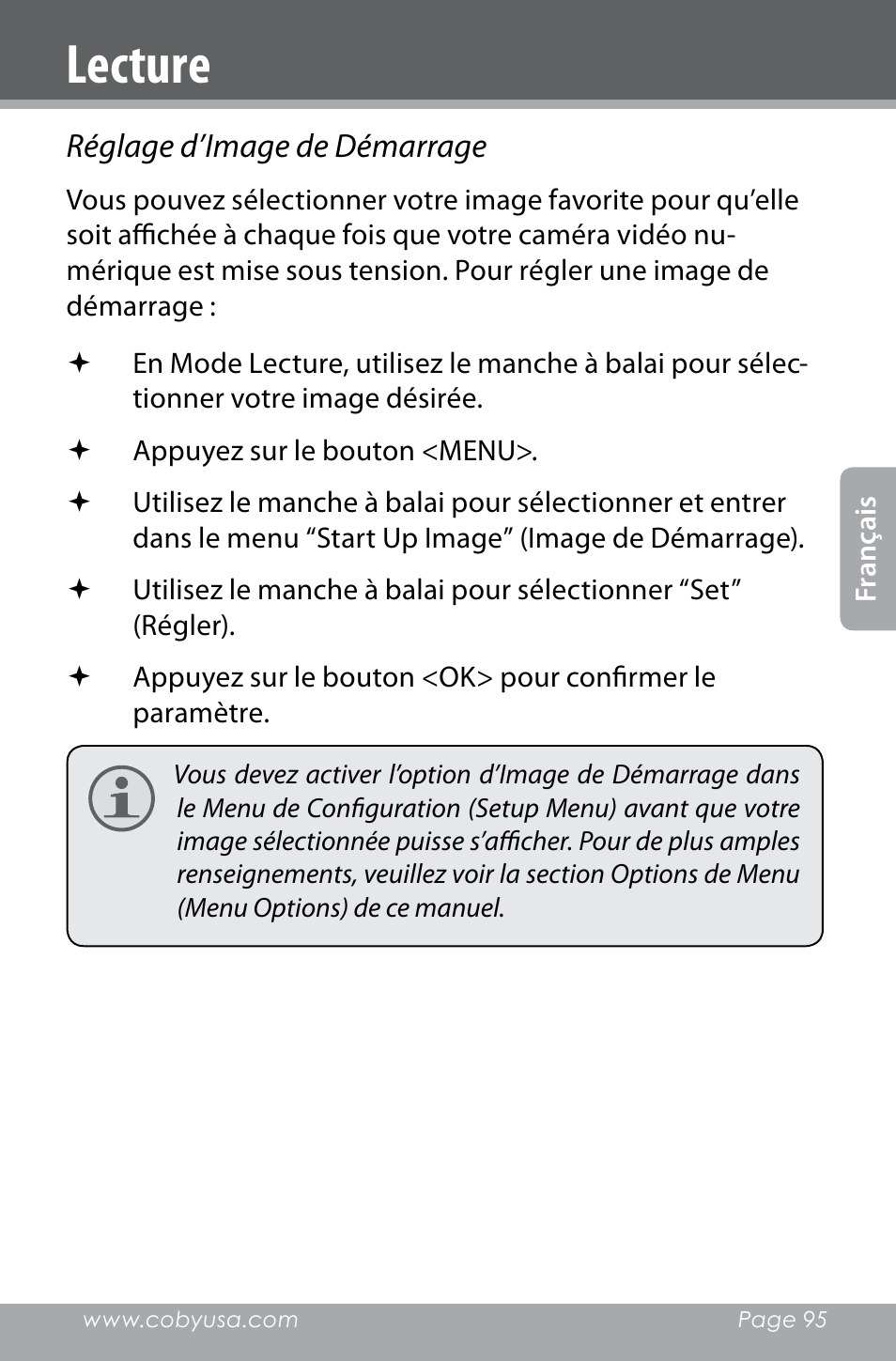 Lecture | COBY electronic SNAPP CAM4000 User Manual | Page 95 / 120