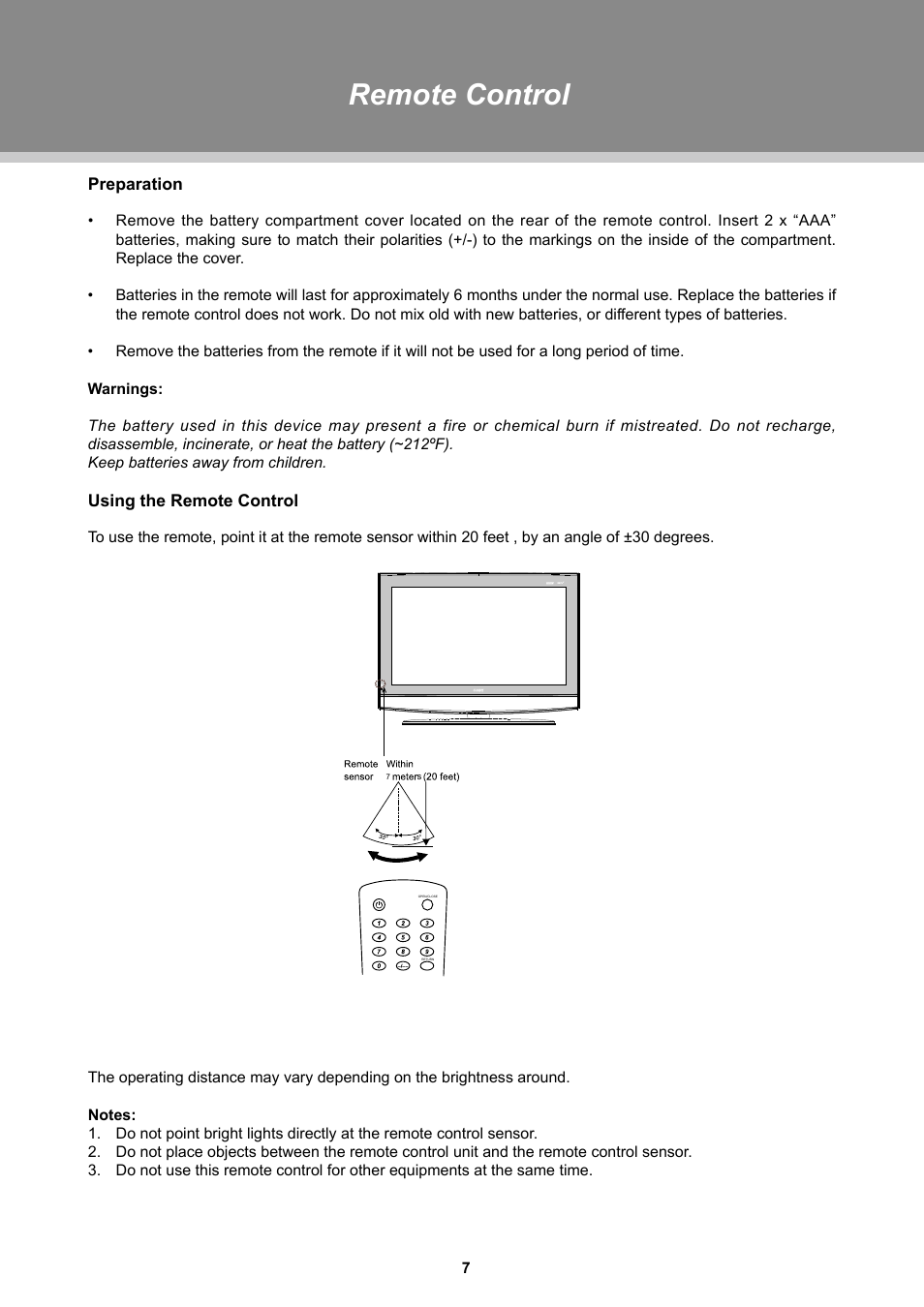 Remote control | COBY electronic TFDVD2697 User Manual | Page 13 / 29