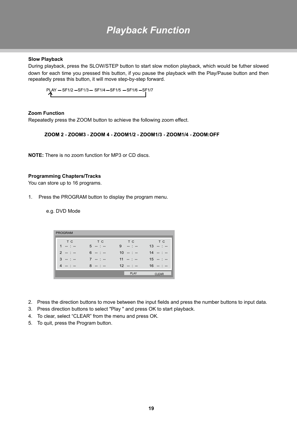 Playback function | COBY electronic TFDVD2697 User Manual | Page 25 / 29