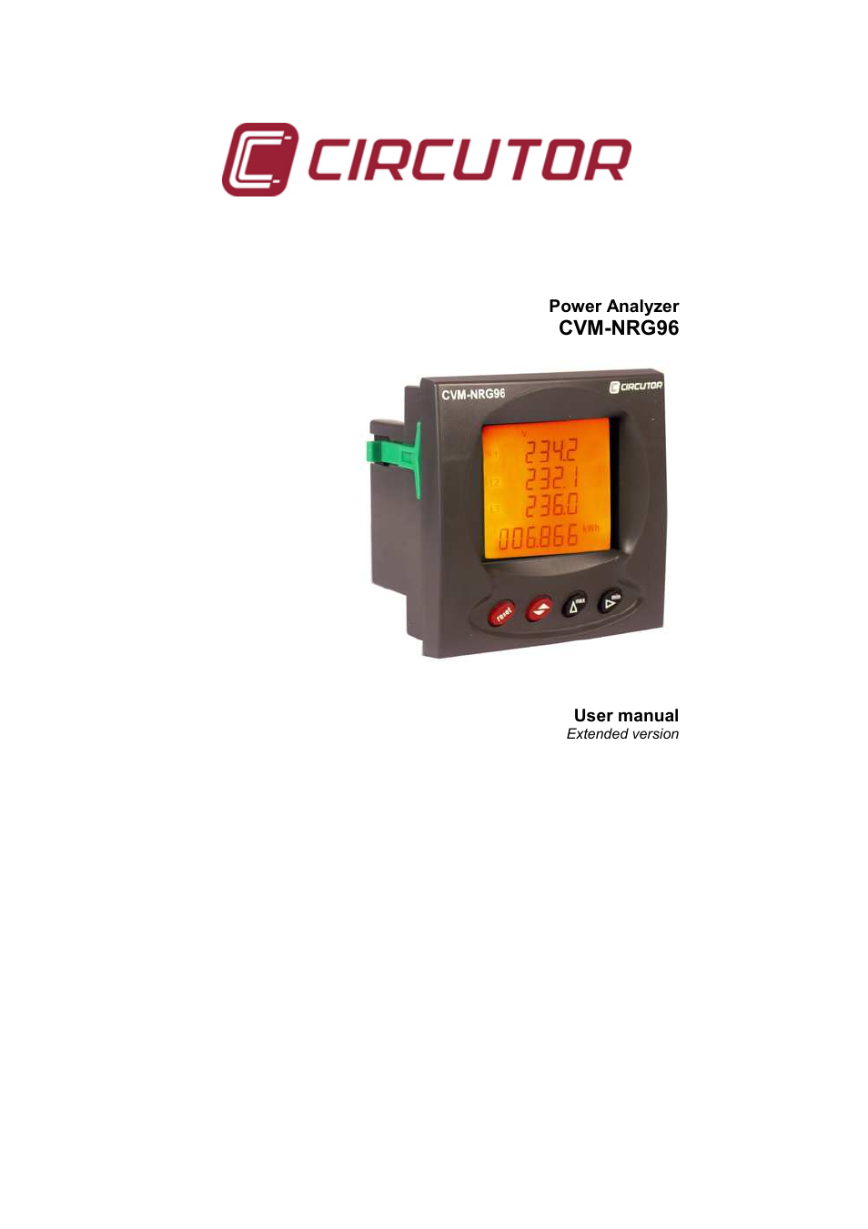 CIRCUTOR CVM-NRG96 Series (Available until stocks) User Manual | 38 pages
