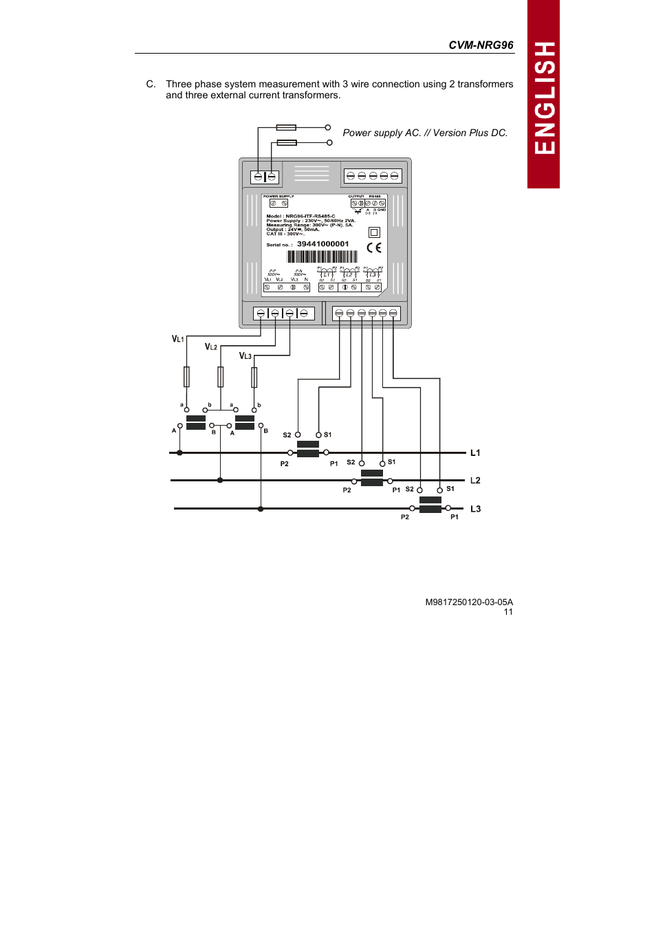CIRCUTOR CVM-NRG96 Series (Available until stocks) User Manual | Page 11 / 38