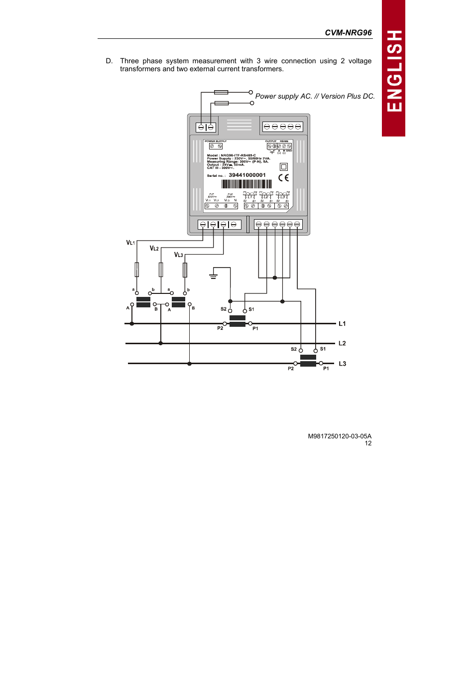 CIRCUTOR CVM-NRG96 Series (Available until stocks) User Manual | Page 12 / 38