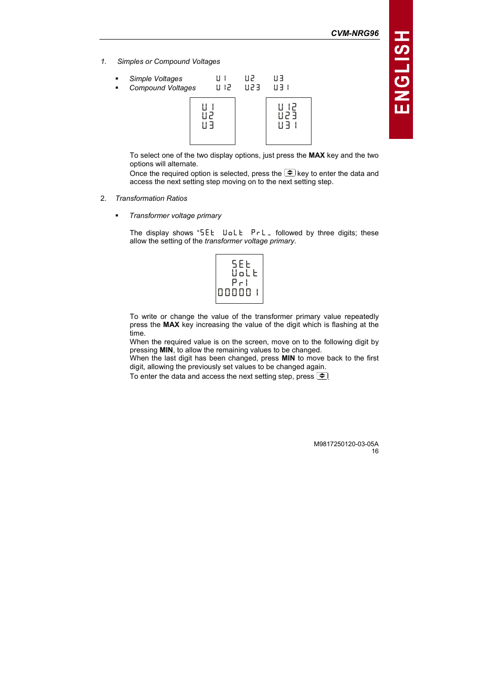 CIRCUTOR CVM-NRG96 Series (Available until stocks) User Manual | Page 16 / 38