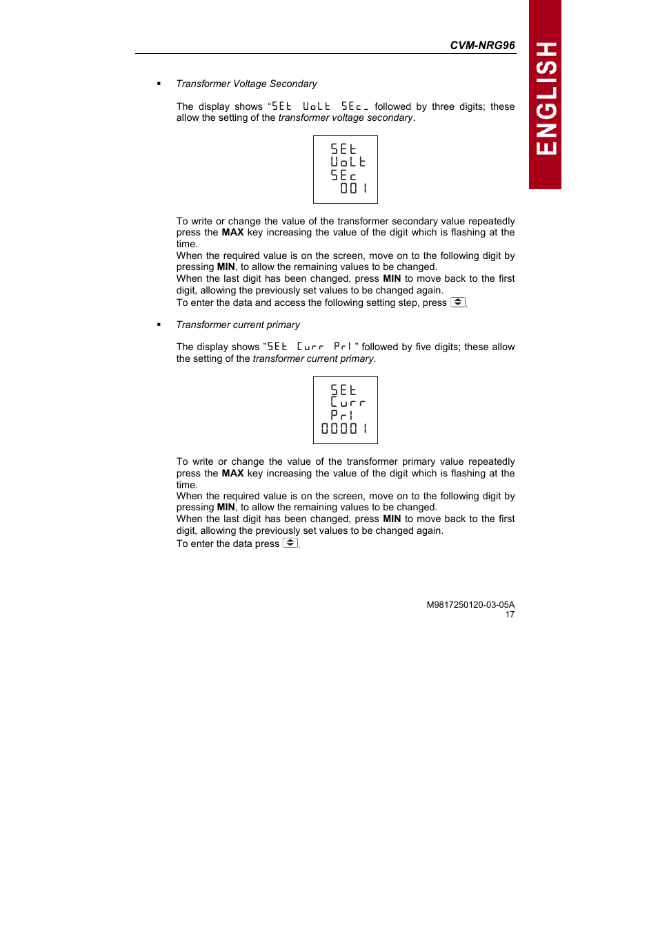 M_n {oifn {m, M_n {=oll {jlc | CIRCUTOR CVM-NRG96 Series (Available until stocks) User Manual | Page 17 / 38