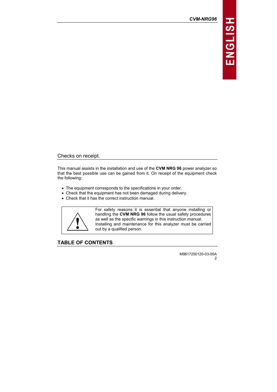 CIRCUTOR CVM-NRG96 Series (Available until stocks) User Manual | Page 2 / 38