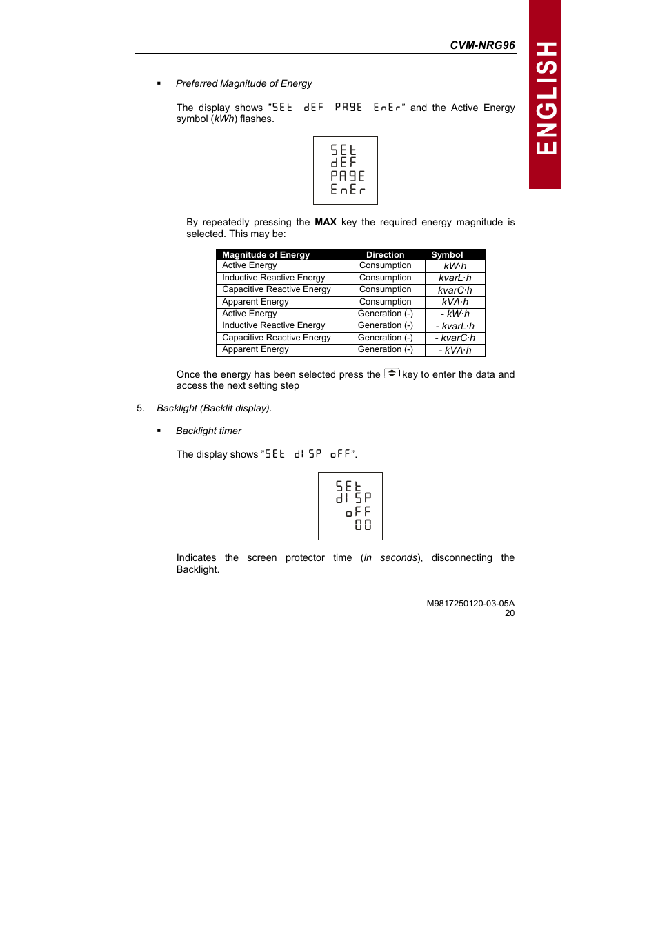 M?n {^?@ {j;3? {?h_l, M?n {^cmj {{i | CIRCUTOR CVM-NRG96 Series (Available until stocks) User Manual | Page 20 / 38