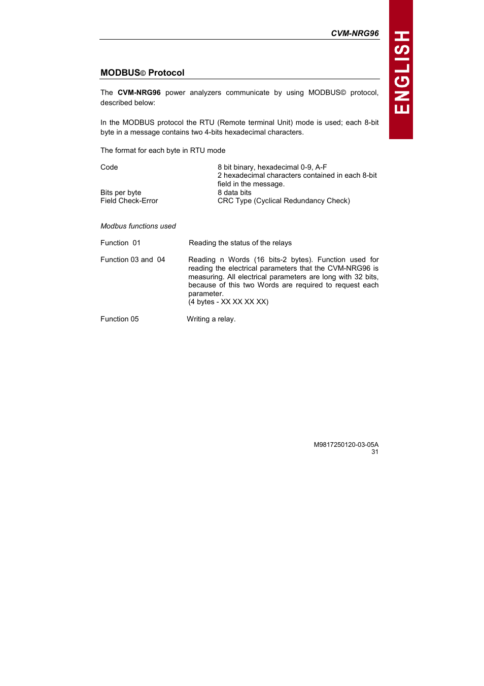 CIRCUTOR CVM-NRG96 Series (Available until stocks) User Manual | Page 31 / 38