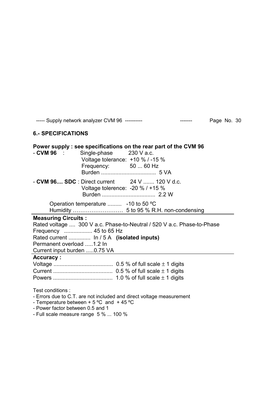 CIRCUTOR CVM96 Series User Manual | Page 31 / 44