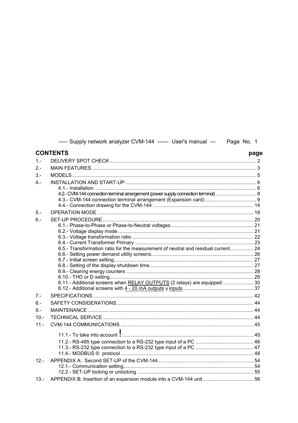 CIRCUTOR CVM144 Series User Manual | Page 2 / 58