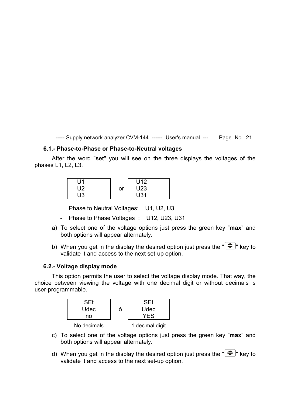 CIRCUTOR CVM144 Series User Manual | Page 22 / 58