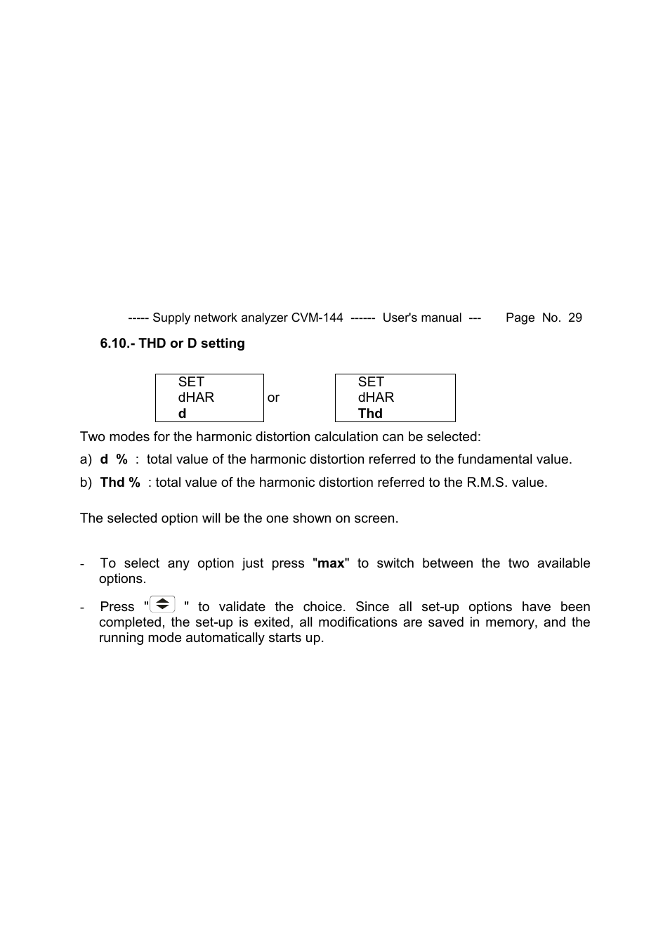 CIRCUTOR CVM144 Series User Manual | Page 30 / 58